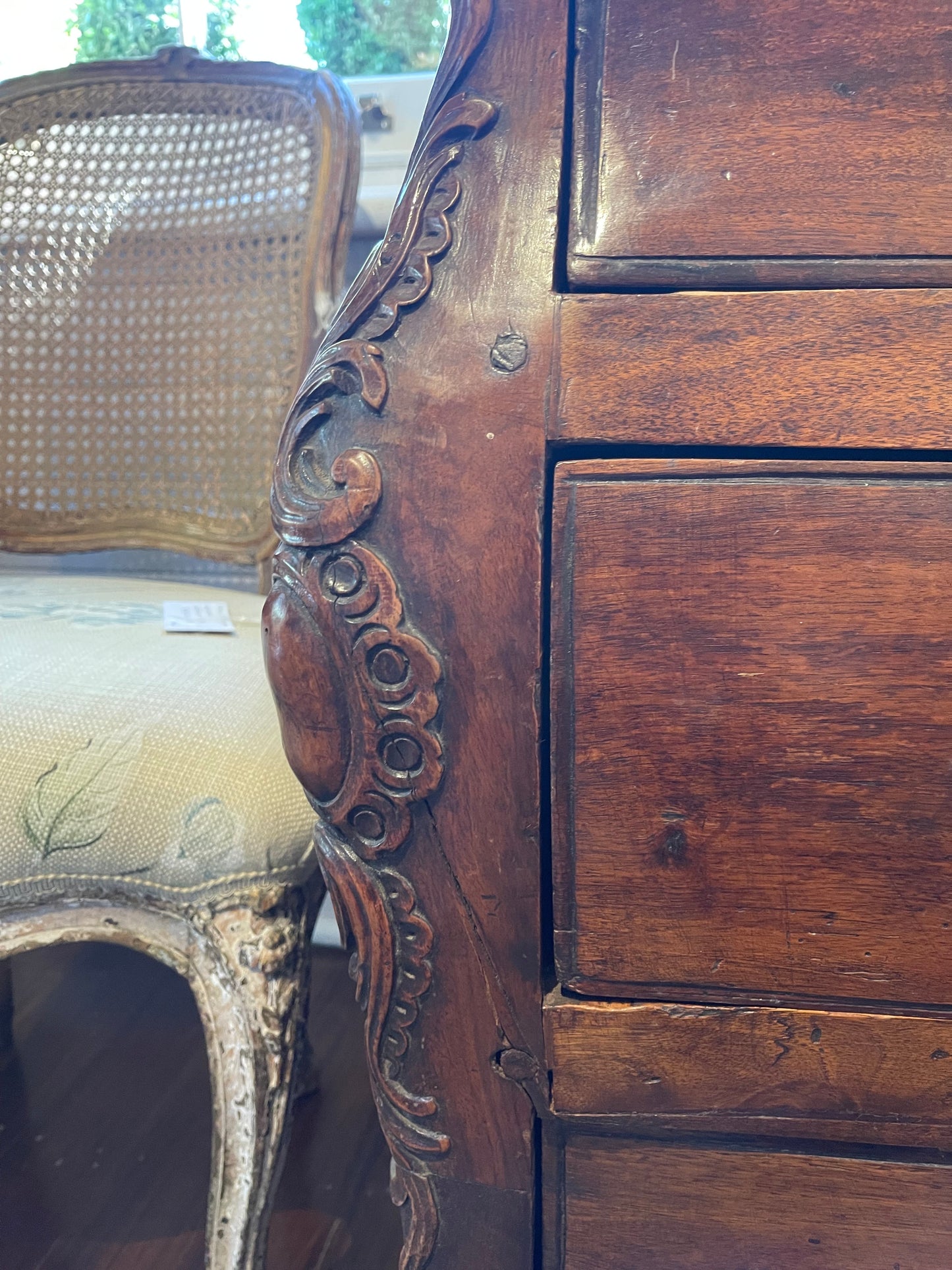 18thc French Walnut and Fruitwood Commode