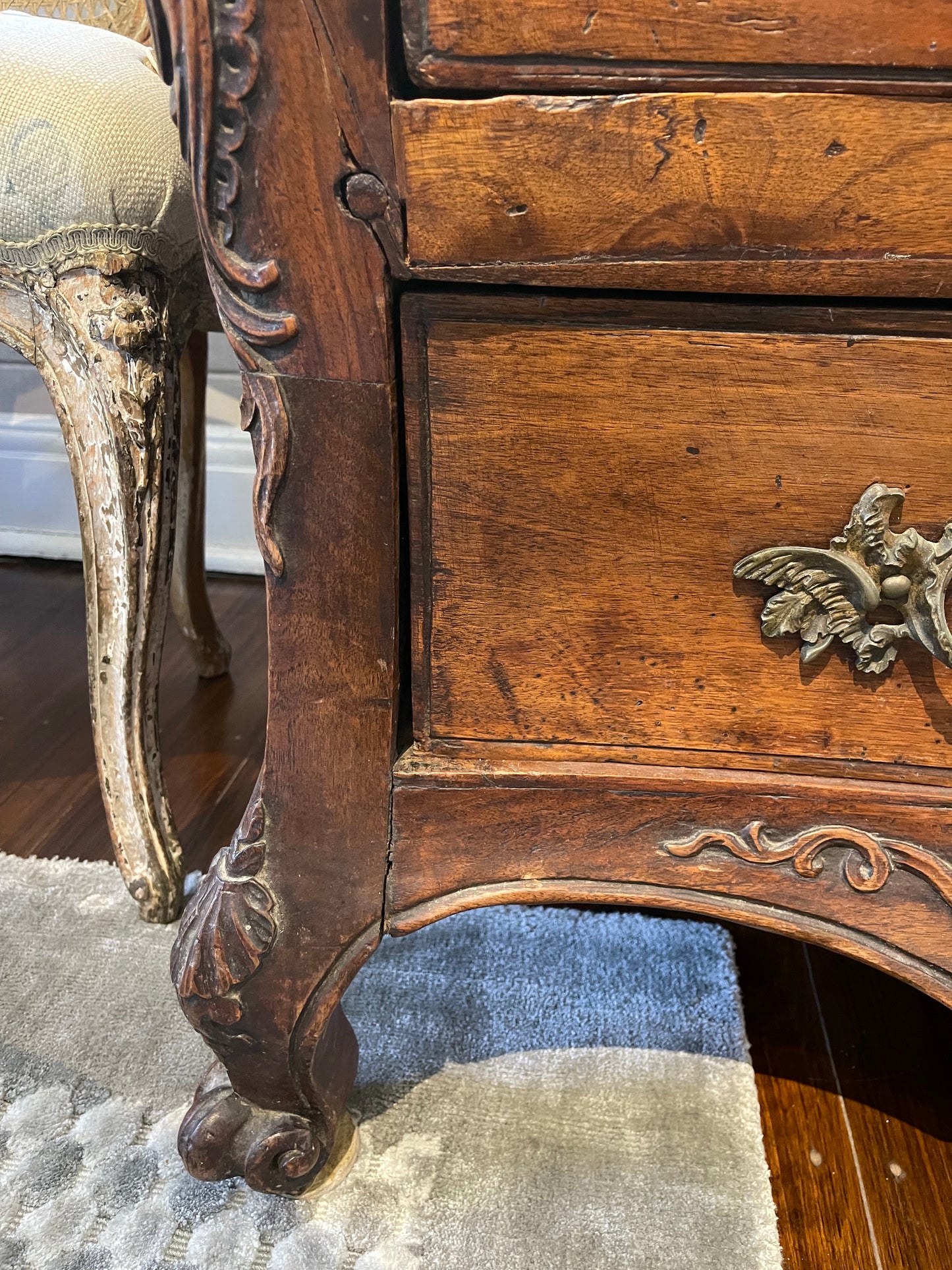 18thc French Walnut and Fruitwood Commode