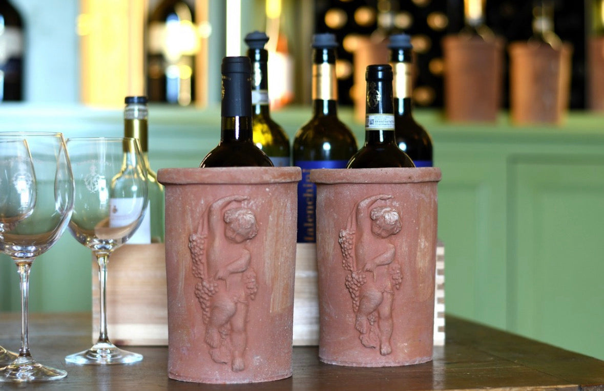 Portabottiglie Chianti Putto - Terracotta Wine Bucket with Cherub