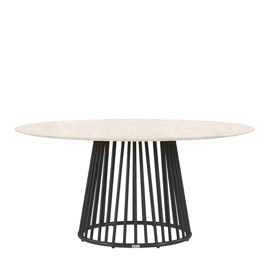Kyoto Alu Stone Top Dining Table Round