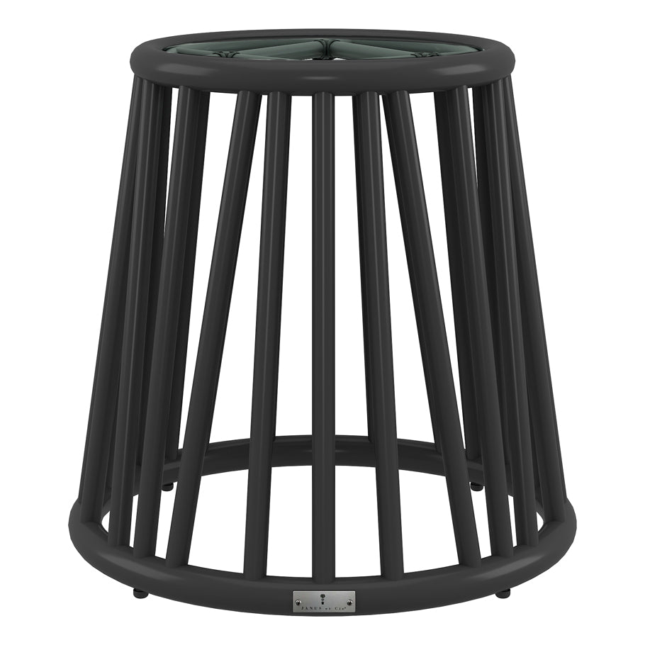 Kyoto Alu Glass Top Side Table Round 46
