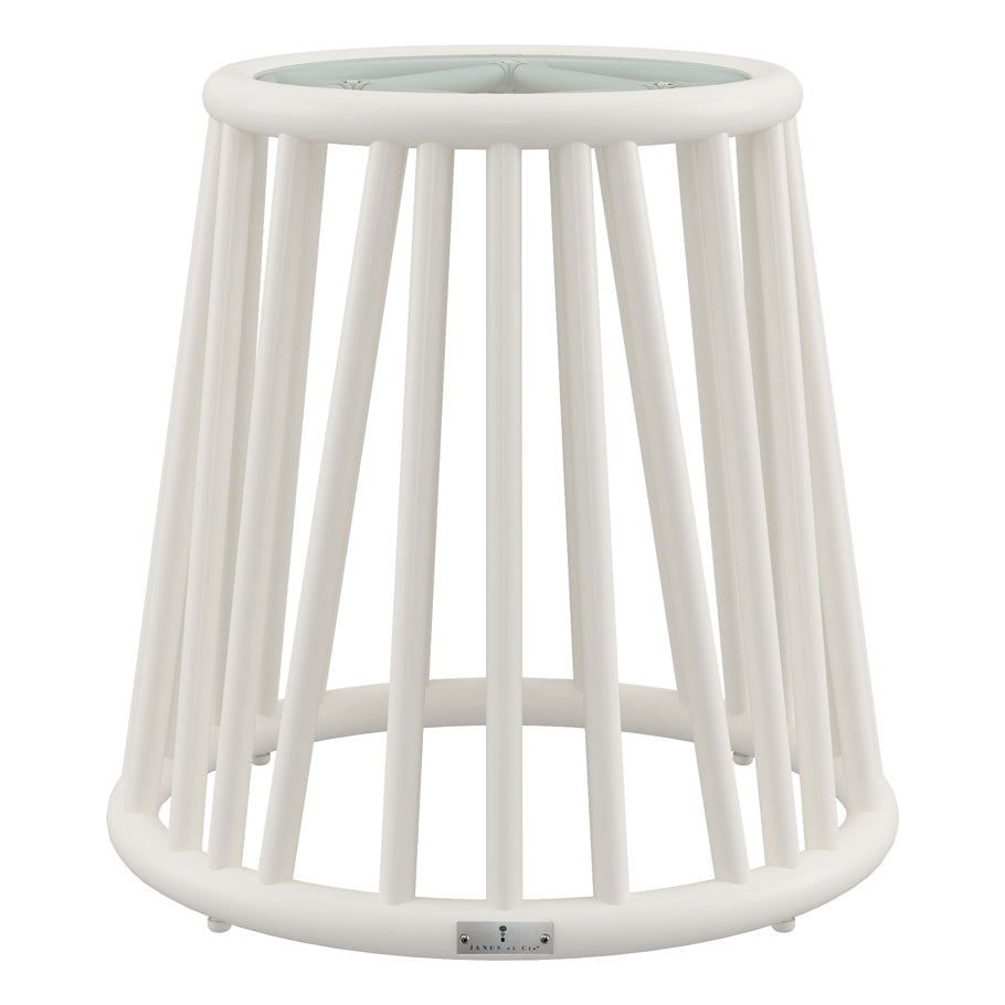 Kyoto Alu Glass Top Side Table Round 46