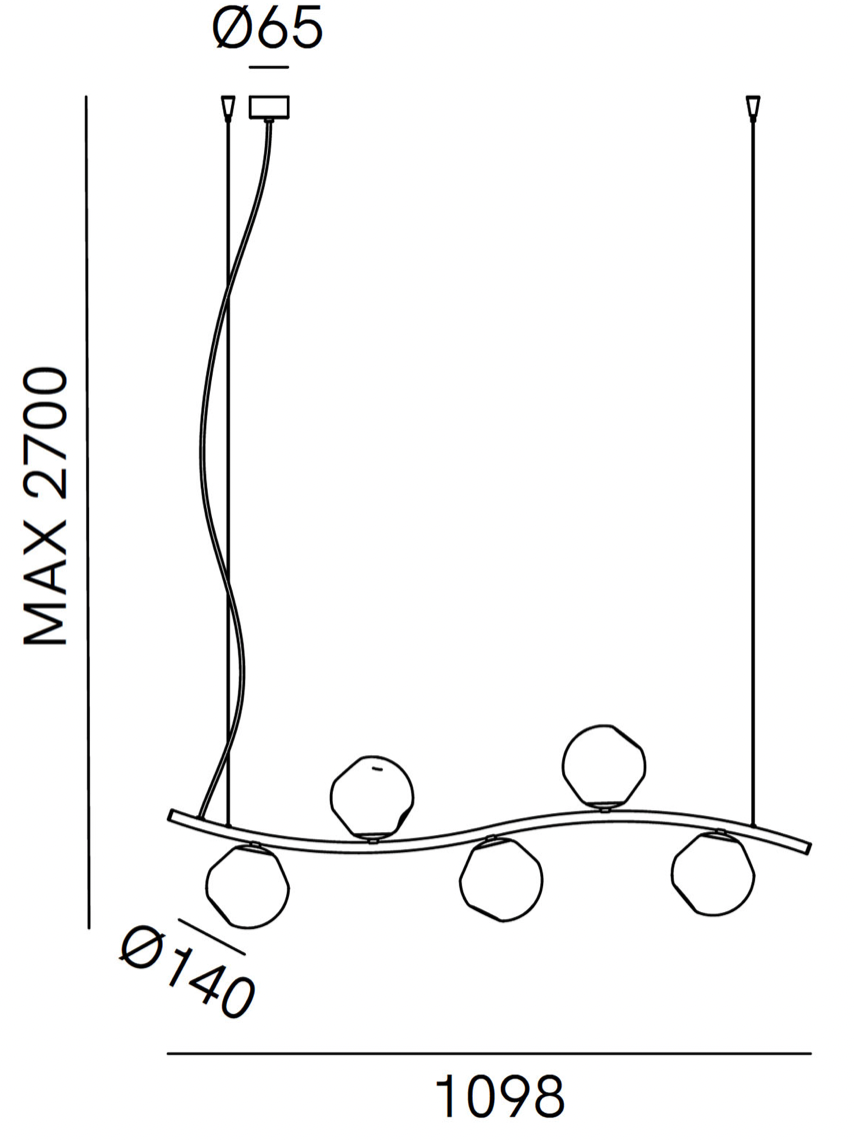 Stone Curve Linear Pendant Light