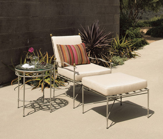 Amalfi Woven Glass Top Side Table Round 51