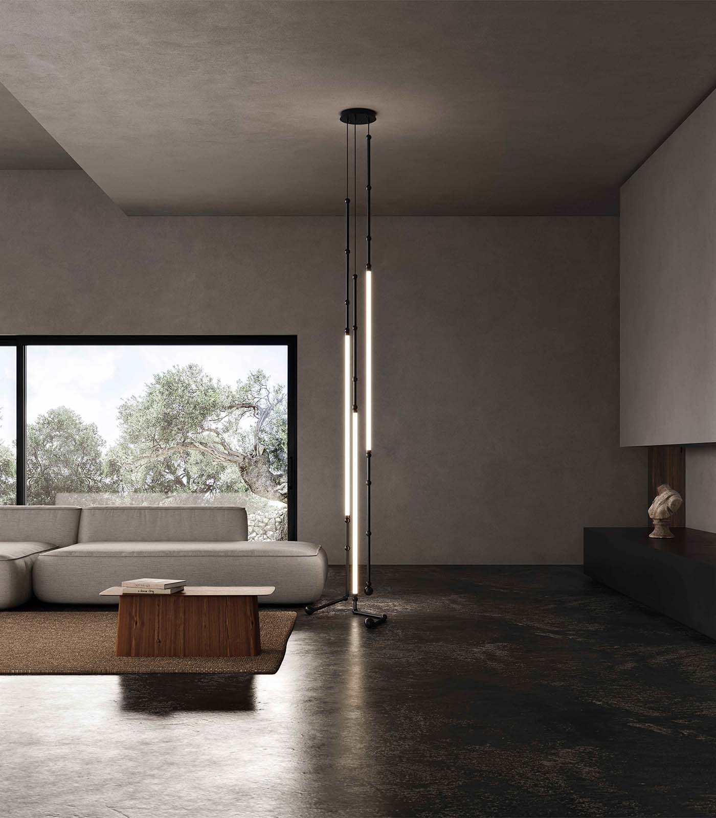 Leda 3LT Vertical Pendant Light