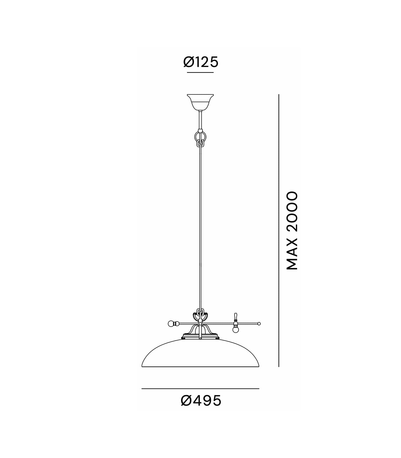 Country Curve Pendant Light Counterweight