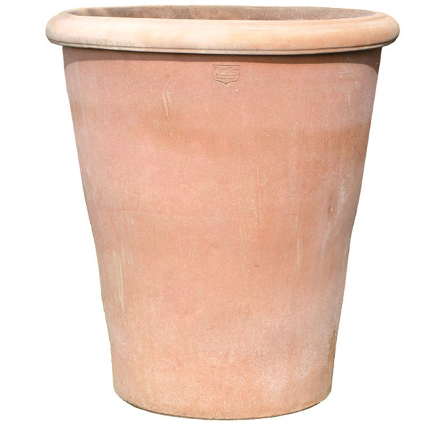 Vaso A Bugnolo Liscio Alto Terracotta Pot