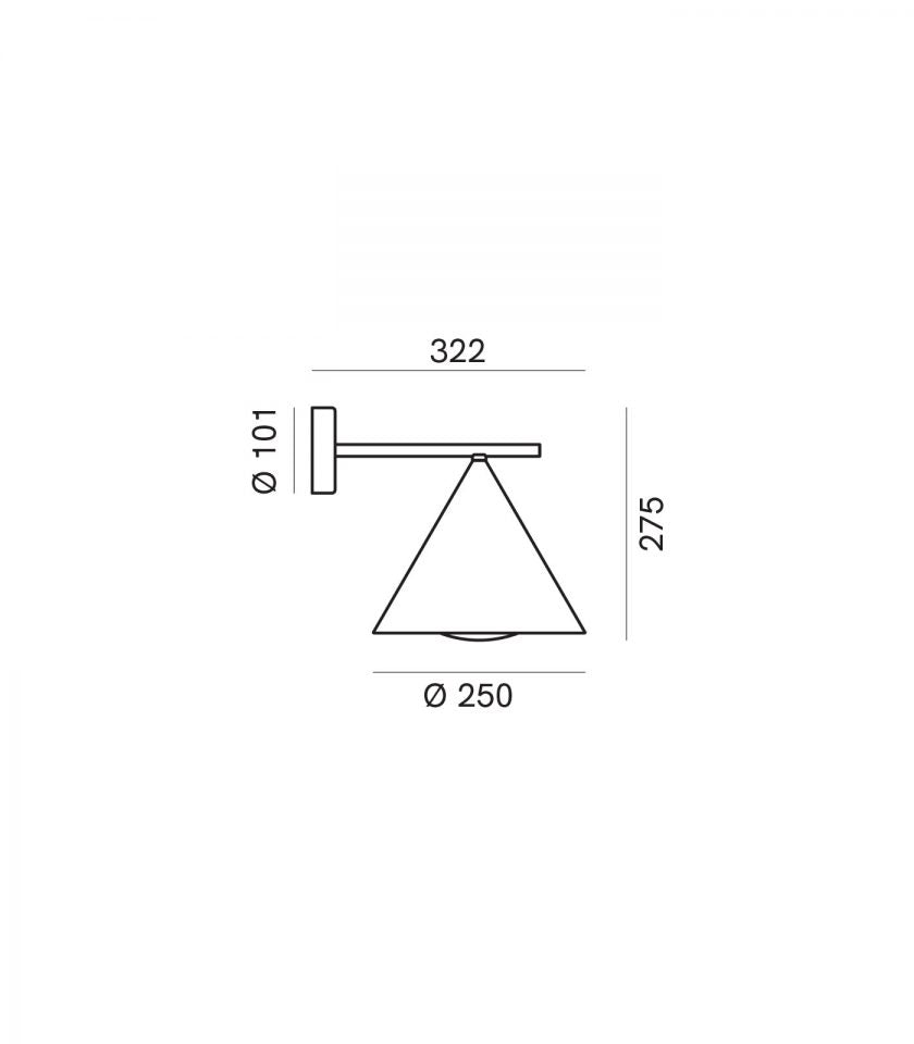 Cone Straight Outdoor Wall Light by Il Fanale