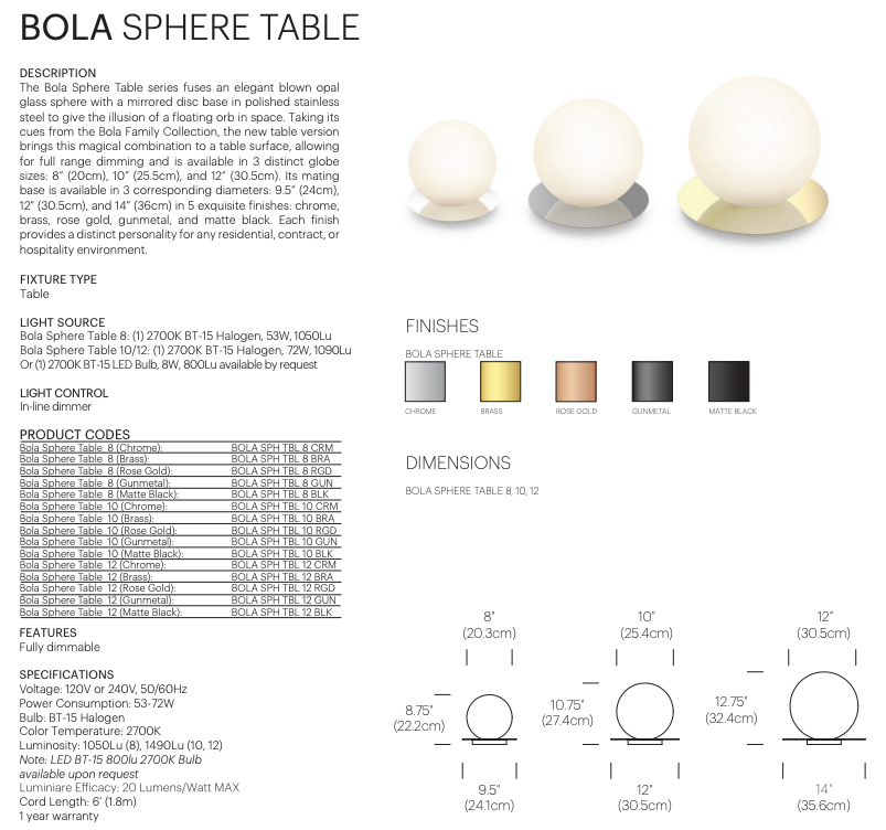 Bola Sphere Table 10 by Pablo