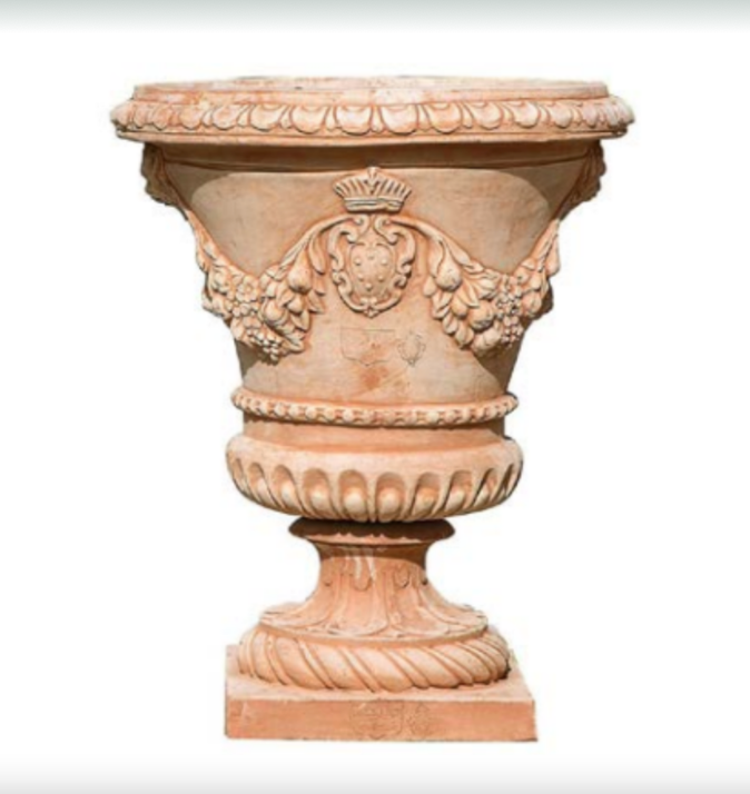 Alzata Con Stemma Medici - Flower Pot With Base & Arms Of Medici