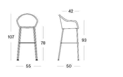 Edgard Counter Stool Black Steel