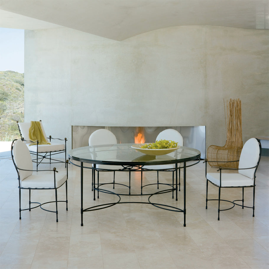 Amalfi Glass Top Dining Table Round 122