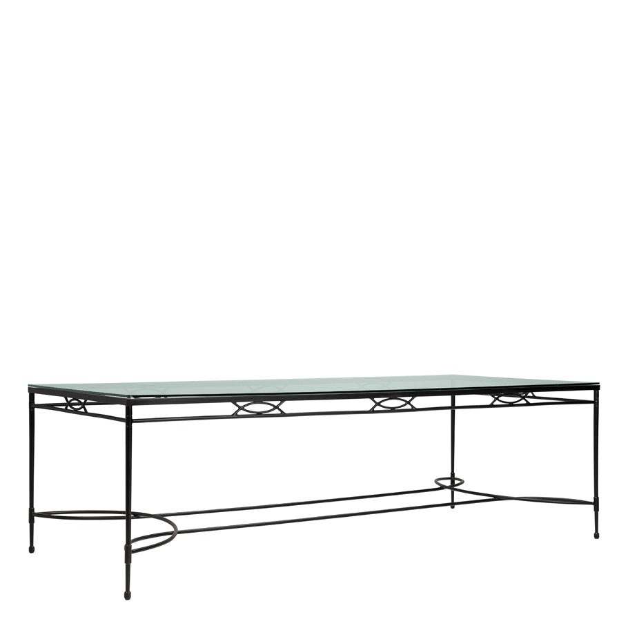 Amalfi Grande Glass Top Dining Table Rectangle 244