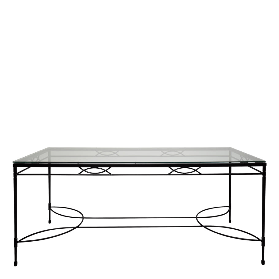 Amalfi Glass Top Dining Table Rectangle 183