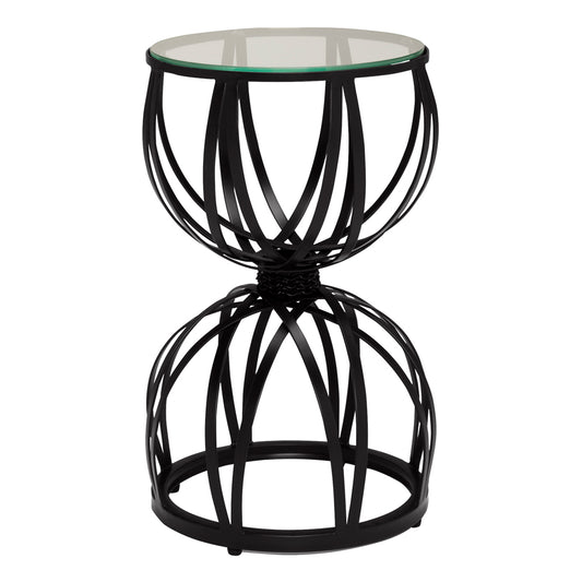 Amalfi Glass Top Hourglass Side Table 33