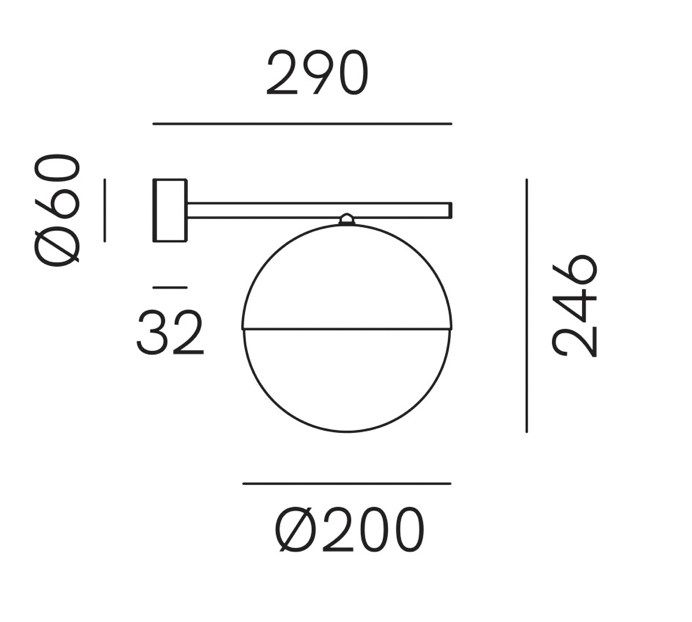 Sfera Wall Light Straight