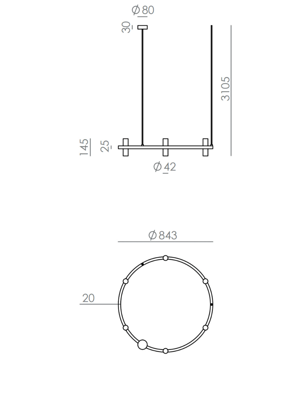 Tura 12lt Pendant Light
