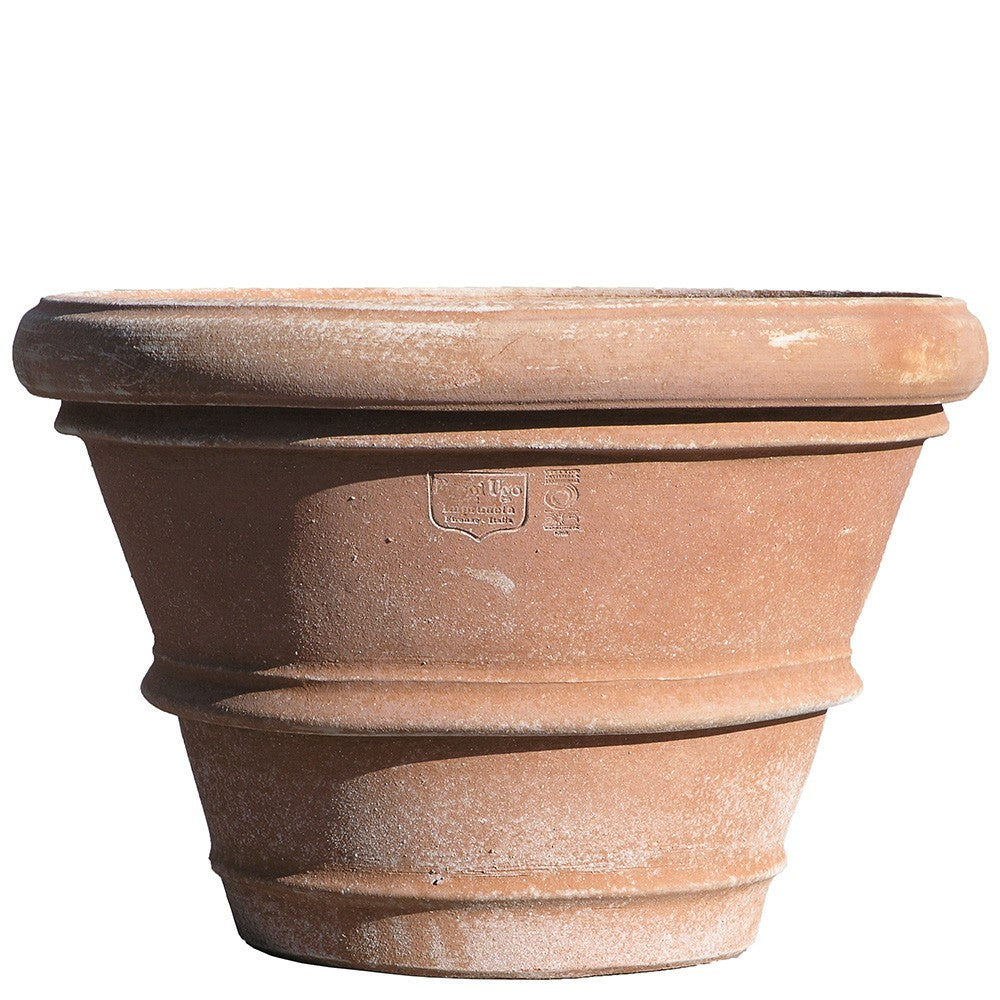 Vaso Con Due Orli Terracotta Pot