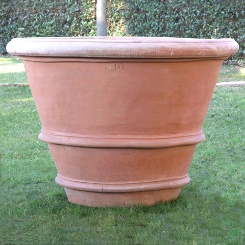 Vaso Con Due Orli Terracotta Pot