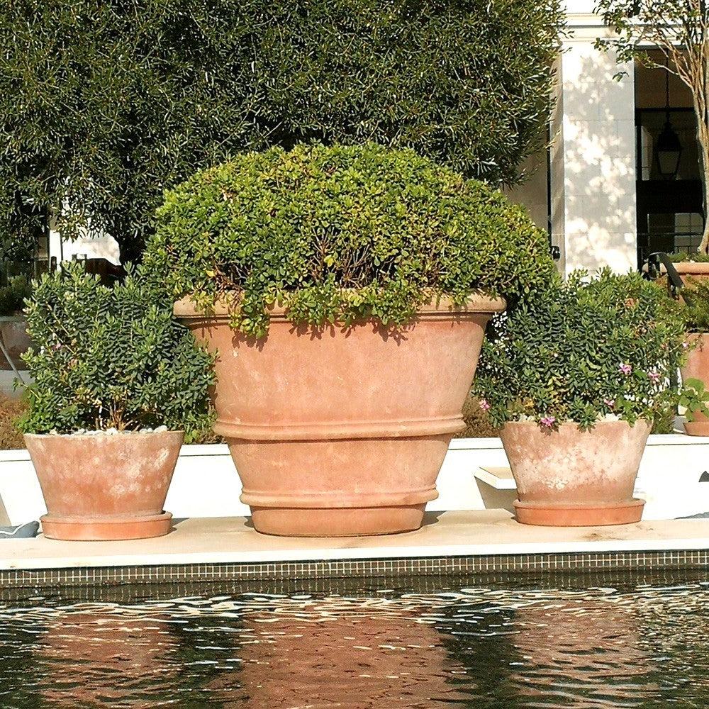 Vaso Con Due Orli Terracotta Pot