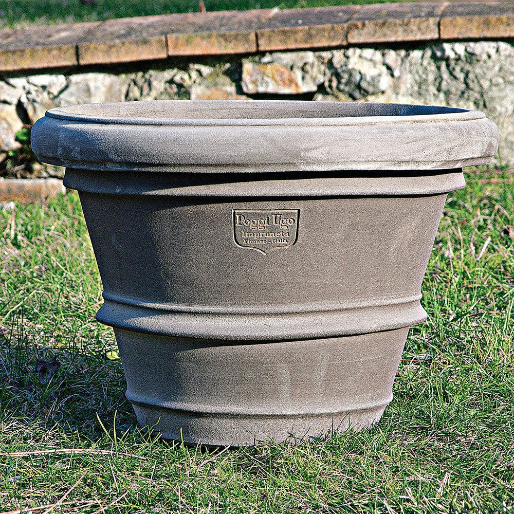 Vaso Con Due Orli Terracotta Pot