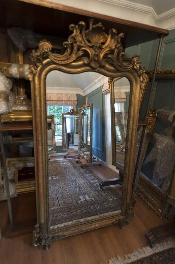French Gilt Over Mantle Mirror