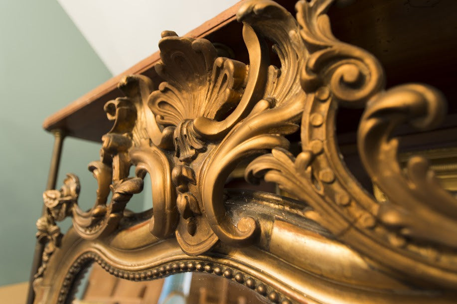 French Gilt Over Mantle Mirror