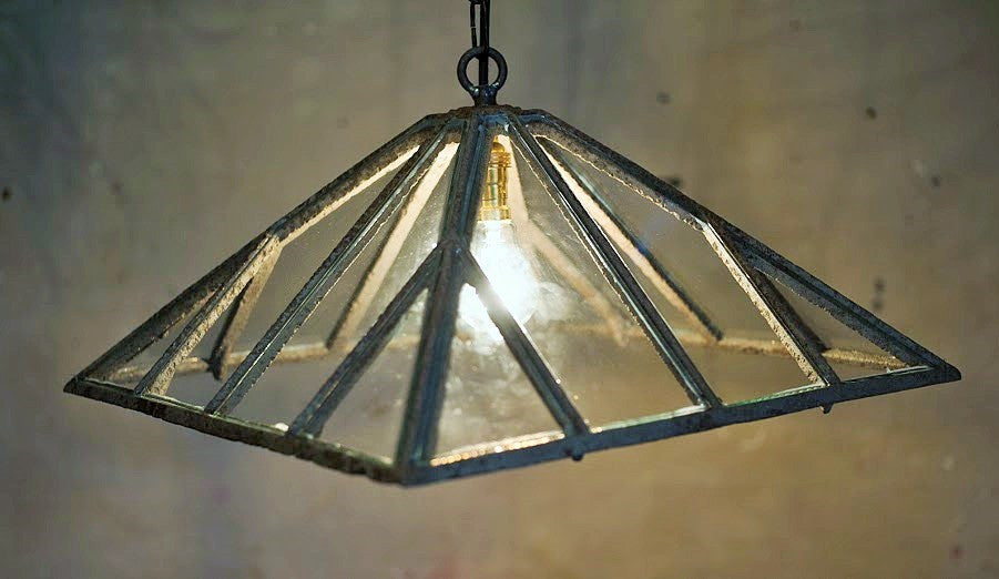 Antique English Cast Iron Pendant Lights