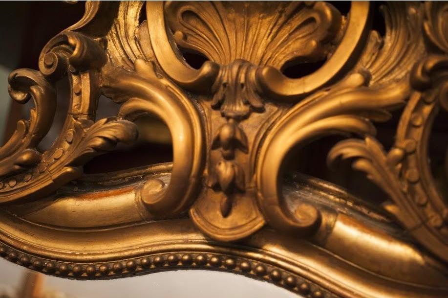 French Gilt Over Mantle Mirror