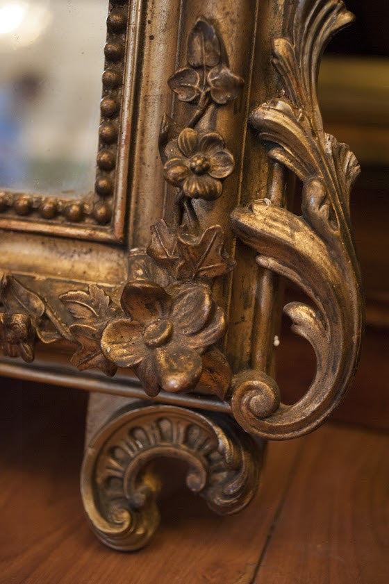 French Gilt Over Mantle Mirror