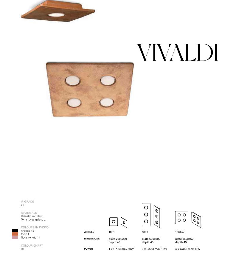 Vivaldi 1063 Ceiling Light by Toscot