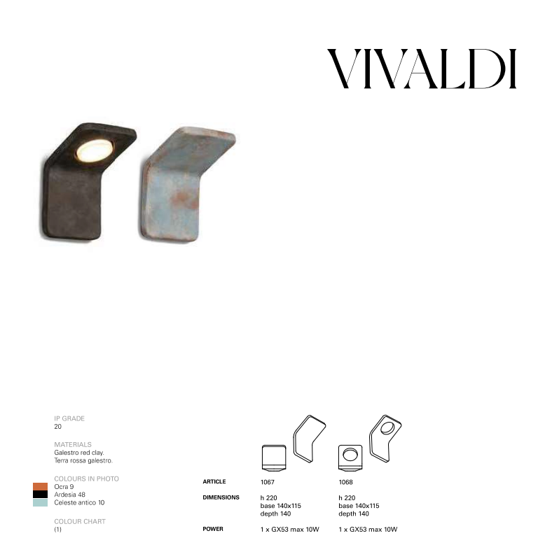 Vivaldi 1068 Ceiling Light by Toscot