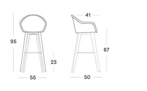 Avril Oak Counter Stool