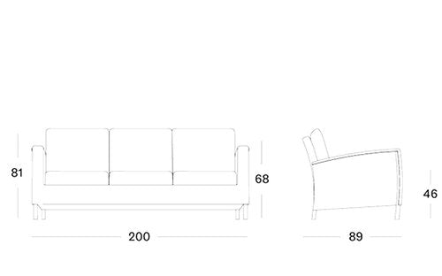 Dovile Lounge Sofa  - Three Sizes Available