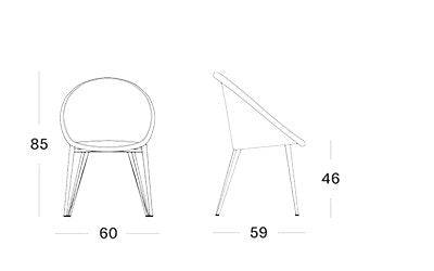 Jack Dining Chair Steel Base