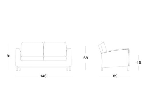 Dovile Lounge Sofa  - Three Sizes Available