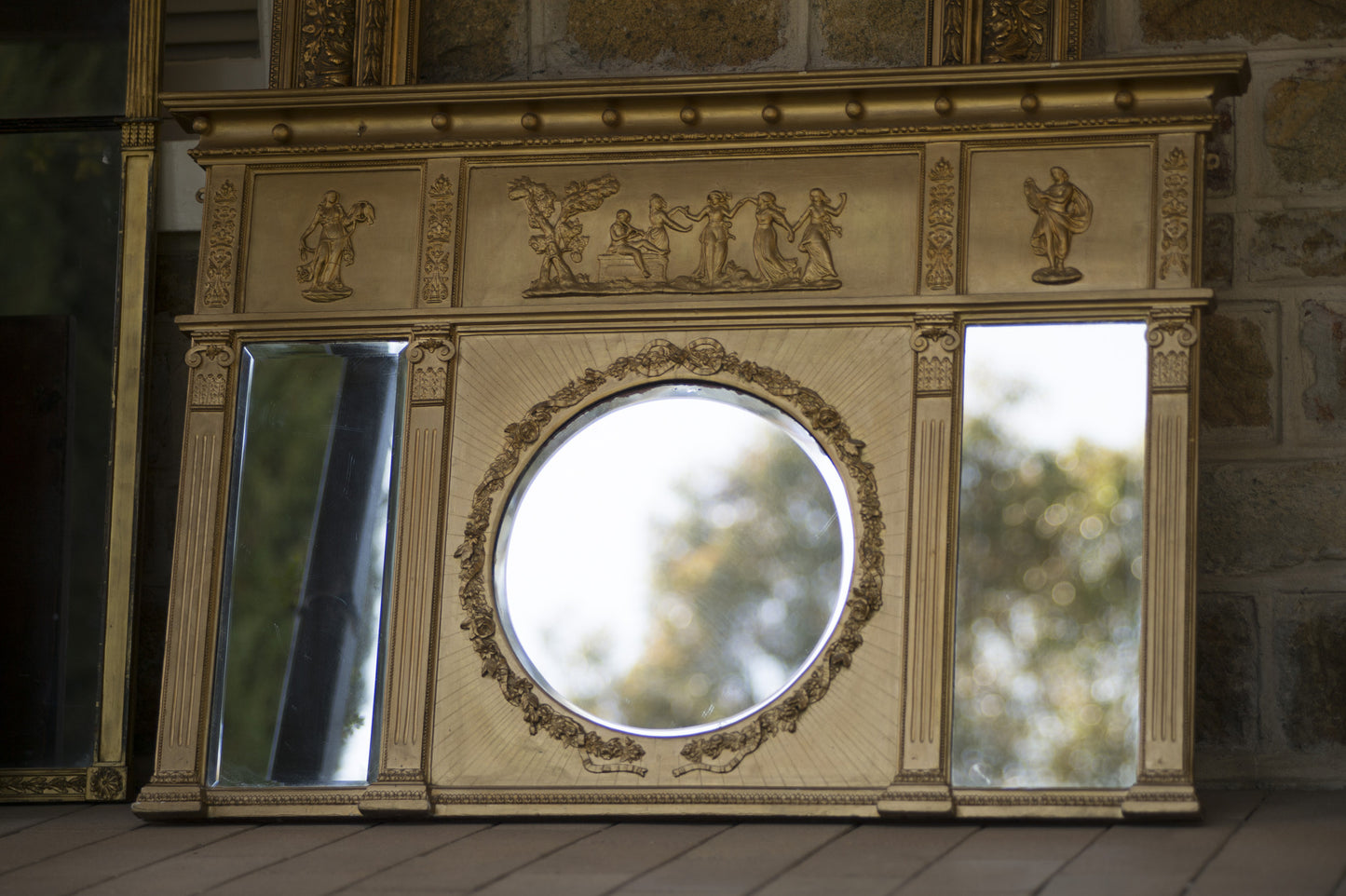 English Overmantle Mirror
