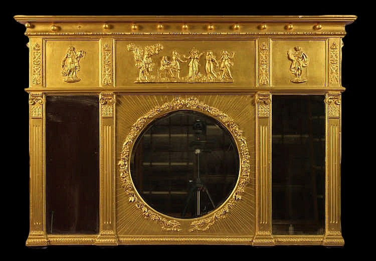 English Overmantle Mirror